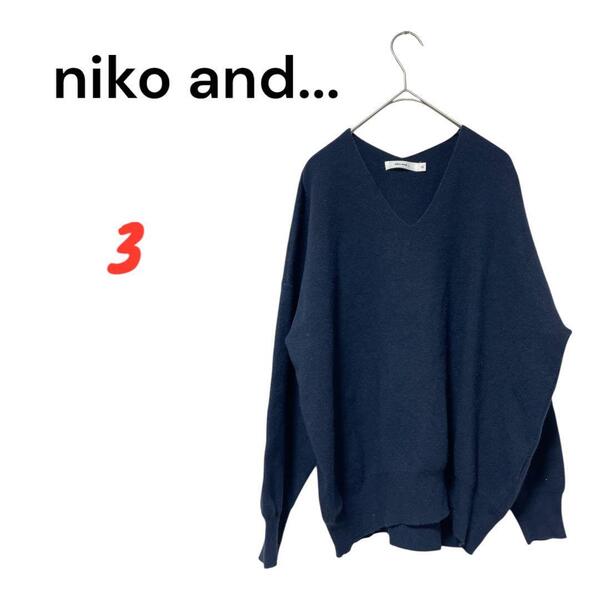 niko and... ニコアンド レディース ワイドVネックセーター 3