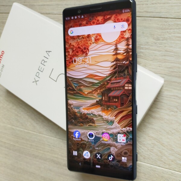 SONY 「Xperia 5」 ブルー エクスペリア5 かなり美品になるかと思います RAM6GB.ROM64GB snapdragon 855搭載機種 指紋認証 SO-01M