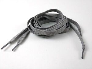 靴紐 シューレース 平タイプ しっかり グレー 120cm DM便発送