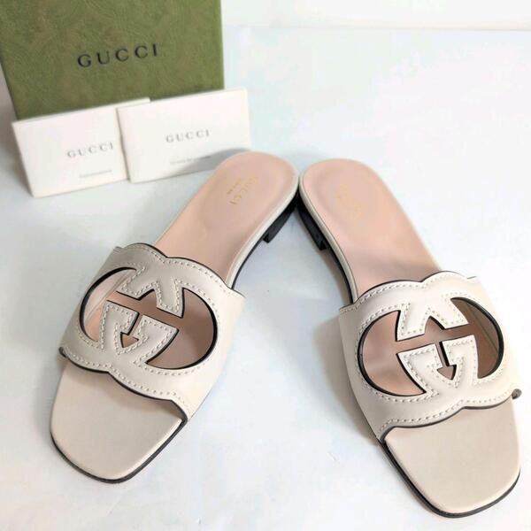 【極美品】現行 グッチ GUCCI サンダル インターロッキング Gカットアウト サイズ37 24.0cm相当