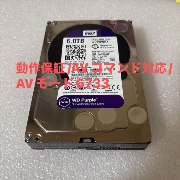 M13:(動作保証/使用0時間/AVコマンド対応)Western Digital Purple 6TB WDC WD60PURX 3.5インチ SATA HDD
