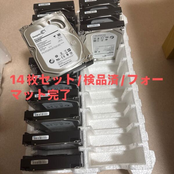14枚セット:【動作保証/使用0時間/フォーマット完了】Seagate 2TB HDD ST2000DM001 3.5インチHDD
