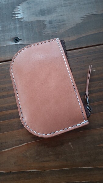 コンパクトコインケース 小銭入れ財布 カード入れ 栃木サドルレザー ハンドメイド ☆(ナチュラル色)☆121