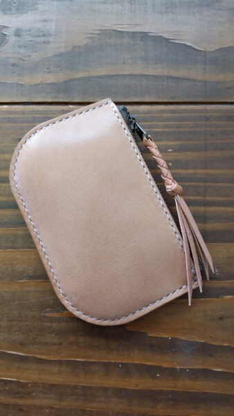 コンパクトコインケース 小銭入れ財布 栃木サドルレザー ハンドメイド ☆(ナチュラル色)☆124