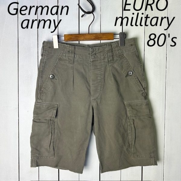 ドイツ軍実物 80s モールスキン ハーフカーゴパンツ 1 S程度 ショーツ ヨーロッパ ミリタリー ユーロ 軍物 オールド ヴィンテージ ●111M