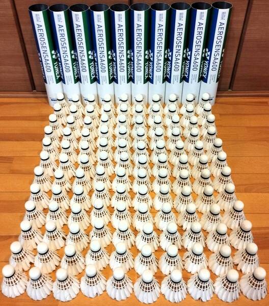 中古ヨネックスYONEX エアロセンサ600 AEROSENSA 600 バドミントン練習用120個/志田千陽&松山奈未・渡辺勇大&田口真彩・宮崎友花 75