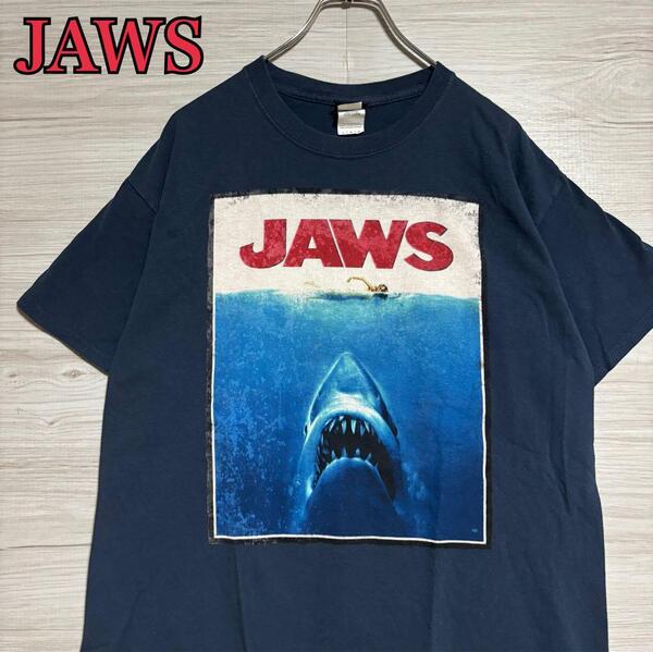 【両面デザイン】JAWS ジョーズ Tシャツ Lサイズ ヴィンテージ ユニバーサルスタジオ ビッグプリント バックプリント ムービー