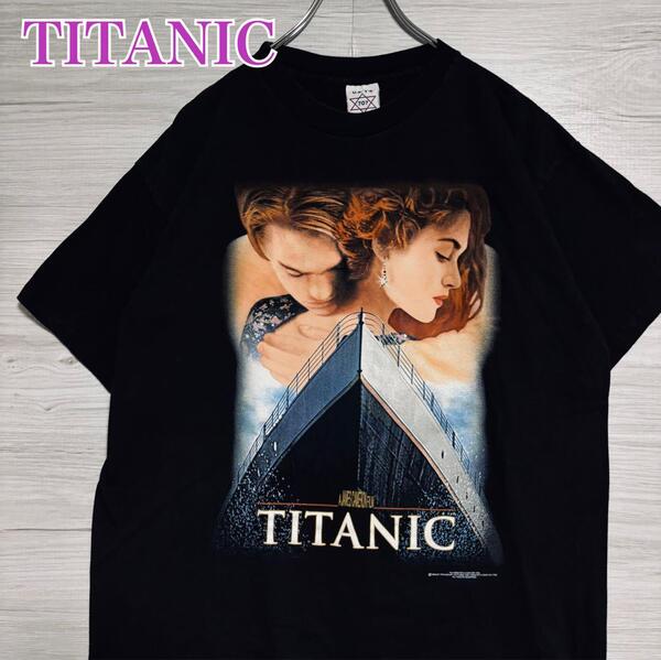 【入手困難】Titanic タイタニック Tシャツ Lサイズ ムービー 映画 ヴィンテージ 海外輸入 ビッグプリント ゆったり 一点物 レア