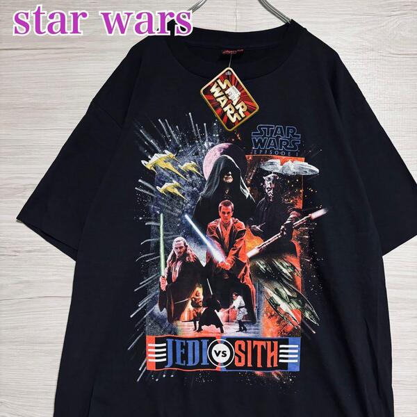 【入手困難】 star wars スターウォーズ エピソード1 Tシャツ XLサイズ ヴィンテージ 映画 ムービー 両面デザイン 半袖 海外輸入 一点物