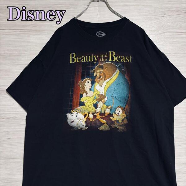 【入手困難】Disney ディズニー 美女と野獣 Tシャツ 2XL サイズ ムービー 映画 アニメ 海外輸入 一点物 キャラクター ゆったり