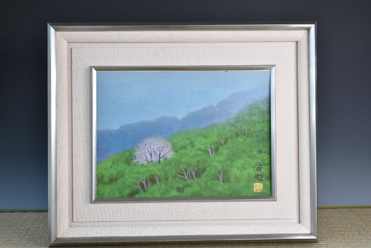 真作 高橋克明 「花」/肉筆・日本画/額入り10号