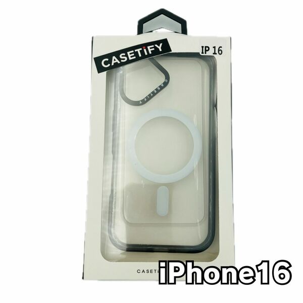 CASETiFY iPhone16 ケース MagSafe クリア ブラック