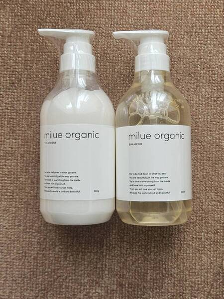 milue organic ミルエ オーガニック シャンプー トリートメント フローラル ハーブ ムスクの香り 500ml 500g セット 未開封