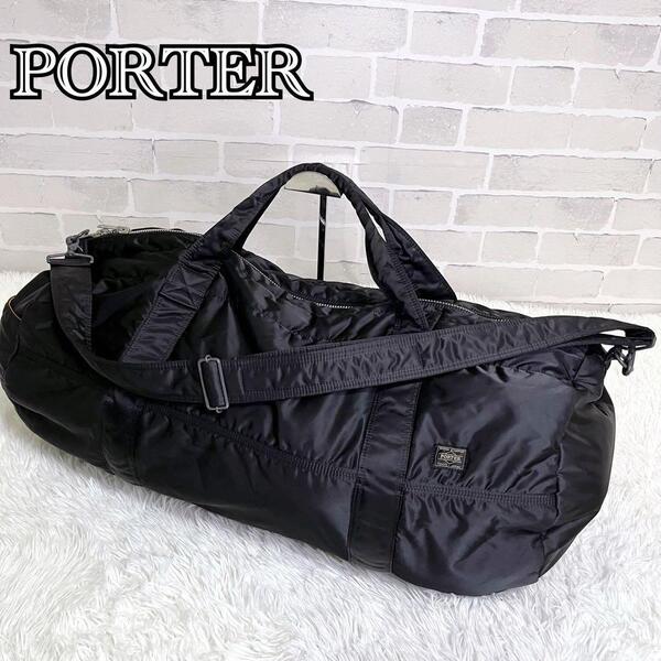特大 希少 PORTER TANKER ポーター タンカー 2WAY ショルダーバッグ ダッフル ドラムバッグ ボストンバッグ 旅行 部活 出張 遠征