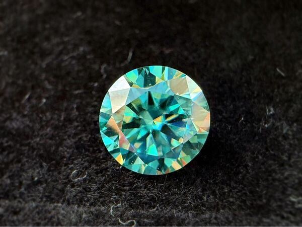 モアサナイト ピーコックブルー 1.0CT 6.5mm ルース モアッサナイト