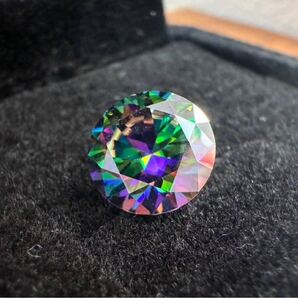 モアサナイト レインボー Rainbow 5.0CT 11.0mm ルース 証明書付 人工ダイヤモンド モアッサナイト