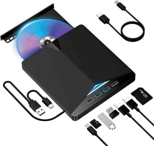【新品未使用】外付けDVDドライブ cdプレーヤー dvdプレーヤー USB Type-C