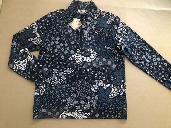 送料無料◆サンプル品◆プーマ ゴルフ CLOUDSPUN ブルームカモ 1/4 ジップ◆(L)◆629141-01◆PUMA GOLF・長袖 ジップアップ