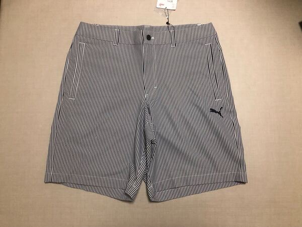 送料無料◆新品◆PUMA GOLF ストライプ柄 ショートパンツ◆(M) w78cm◆630734-04◆プーマ ゴルフ・ハーフパンツ