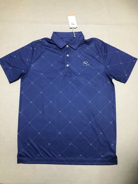 送料無料◆サンプル品◆プーマ ゴルフ PURE 2.0 ARGYLE 半袖ポロシャツ◆(L)◆631762-03◆PUMA GOLF・