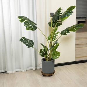 移動しやすいキャスター付き ウッド調植木鉢スタンド