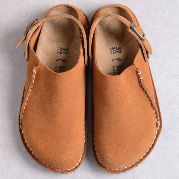 【size37 ナロー】【極美品】ビルケンシュトック ルトリー ミンク キャメル ベージュ スエード レディース BIRKENSTOCK LUTRY