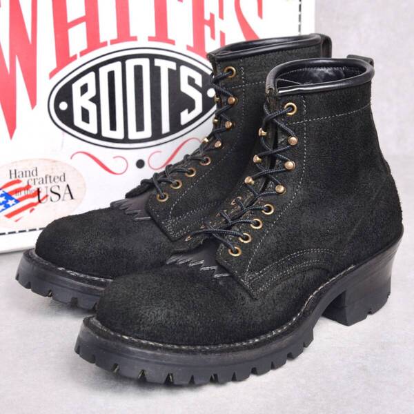 【size9D】【箱付き良品】09年製 ホワイツ ブーツ スモークジャンパー スエード レザー ブラック WHITE’S BOOTS SMORK JUMPER