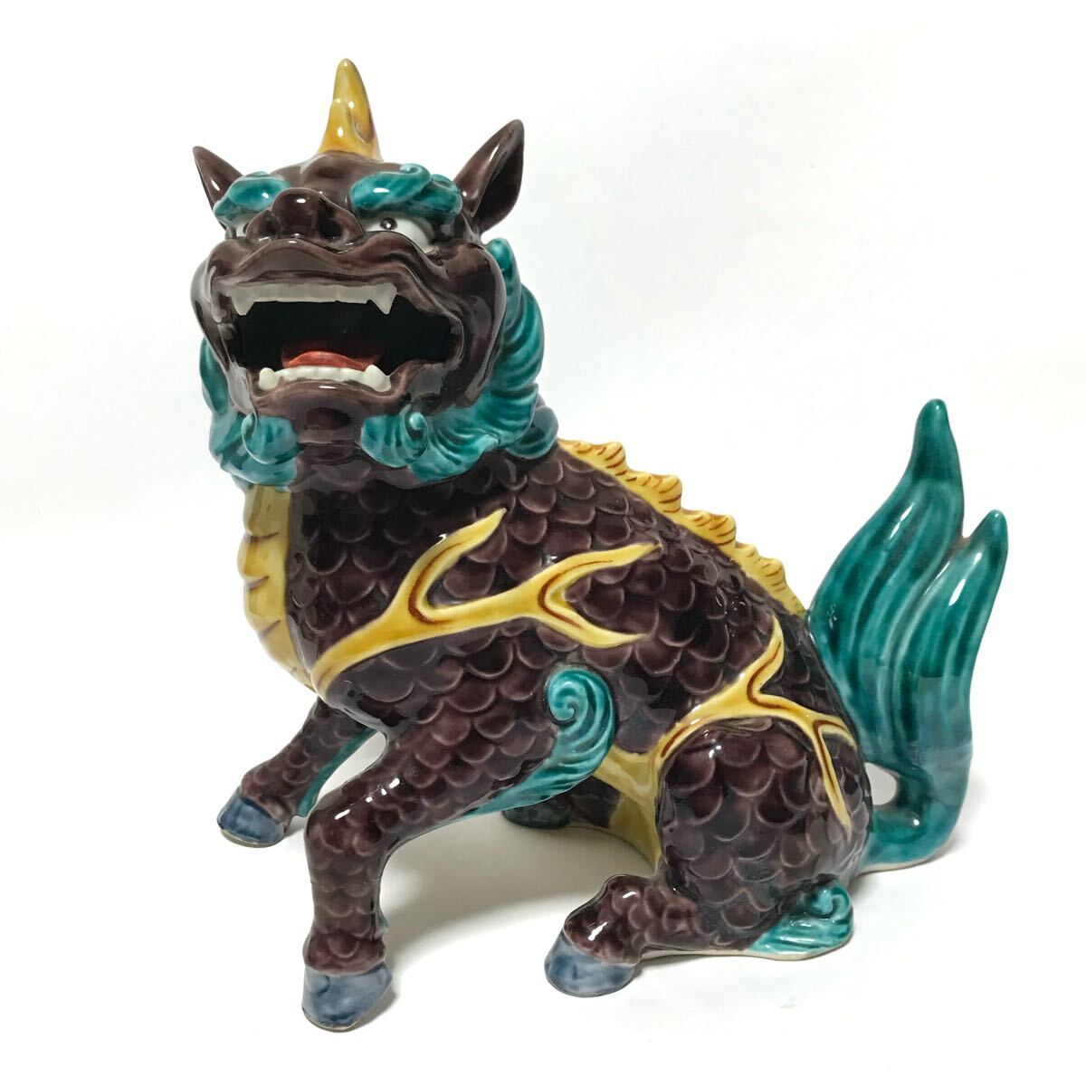 陶器 九谷焼獅子 縁起物 招福吉兆 魔除け - メルカリ
