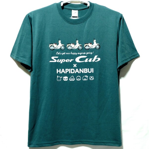 特価/未使用【サイズ=L】HONDA/SUPER CUB×HAPIDANBUI/スーパーカブ×はぴだんぶい/メンズ/半袖/Tシャツ/胸囲=96~104cm/blue.green