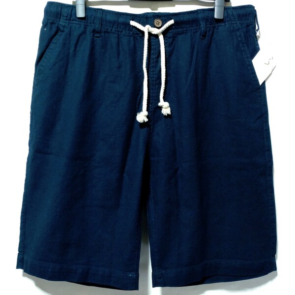 特価/未使用【サイズ=5L(4XL)】ノーブランド/メンズ/左右ポケット付き/ハーフパンツ/胴囲=112~122cm/navy