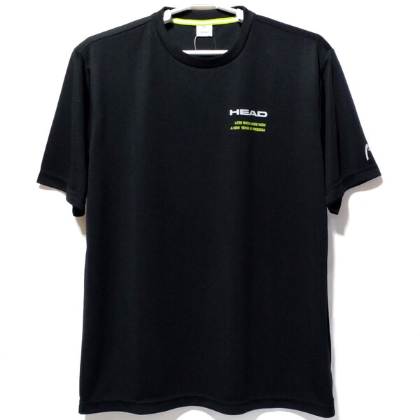 特価/未使用【サイズ=L】HEAD/ヘッド/吸水速乾/抗菌防臭/メンズ/半袖/Tシャツ/胸囲=96~104cm/black