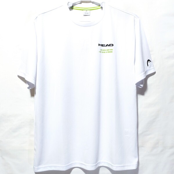 特価/未使用【サイズ=LL(XL)】HEAD/ヘッド/吸水速乾/抗菌防臭/メンズ/半袖/Tシャツ/胸囲=104~112cm/white