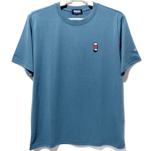 特価/未使用【サイズ=L】VANSPORTS/ヴァンスポーツ/胸ワンポイント/メンズ/半袖/Tシャツ/胸囲=96~104cm/blue.gray