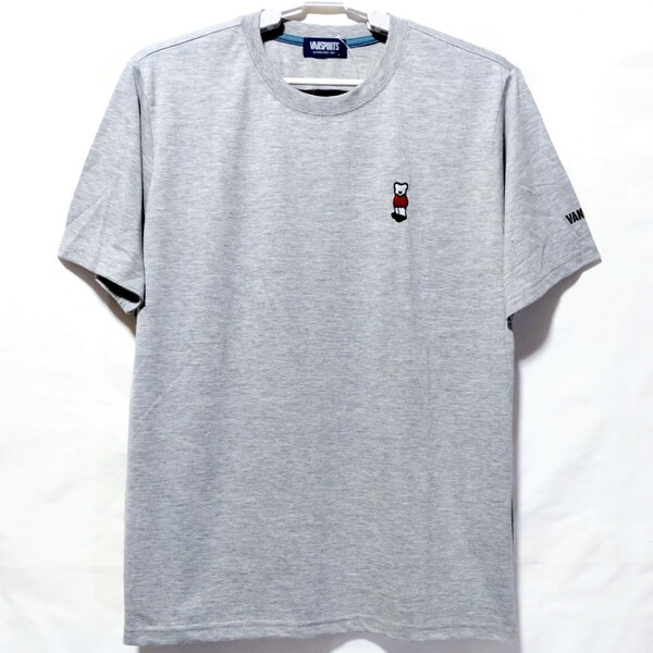 特価/未使用【サイズ=L】VANSPORTS/ヴァンスポーツ/胸ワンポイント/メンズ/半袖/Tシャツ/胸囲=96~104cm/杢gray
