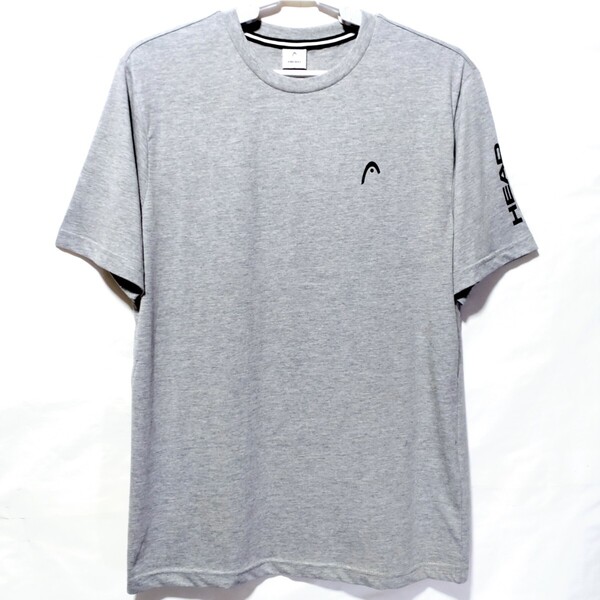 特価/未使用【サイズ=L】HEAD/ヘッド/抗菌防臭/メンズ/半袖/Tシャツ/胸囲=96~104cm/杢gray