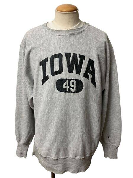 希少 90s ビンテージ Champion リバースウィーブ スウェット XL グレー IOWA カプセルロゴ チャンピオン ヴィンテージ xpv