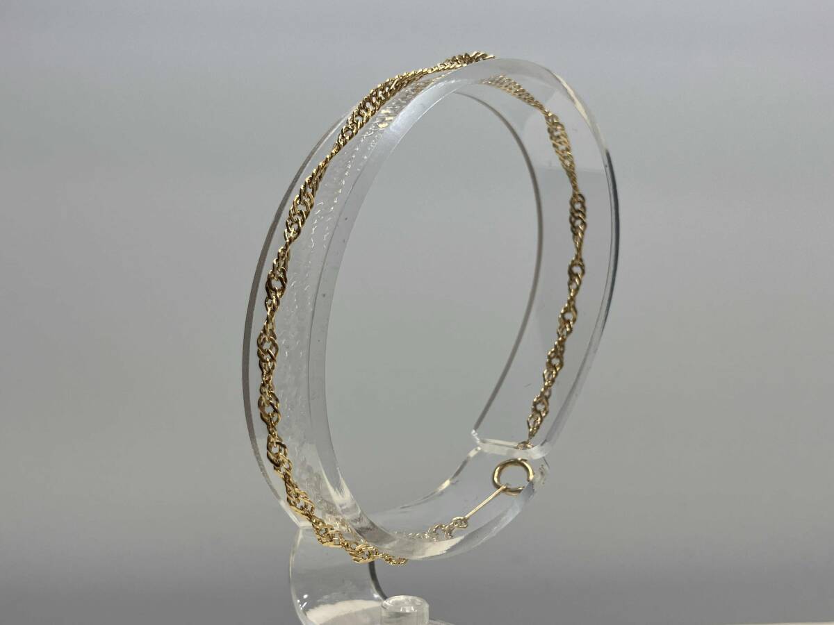 K18 スクリューチェーンブレスレット 2g 18cm 2mm幅 18K YG 18金イエローゴールド 店舗受取可 喜平ブレスレット 18金 2面 二面キヘイ K18ゴールド 5g-20cm