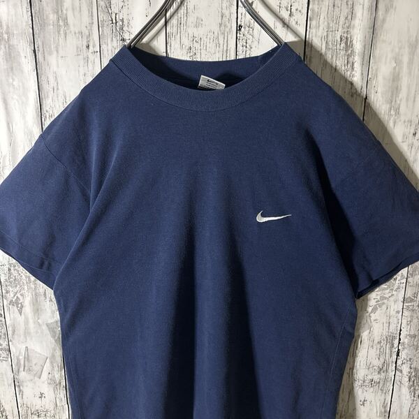 ナイキ NIKE 90s 白タグ シングルステッチ ワンポイント刺繍 ロゴ刺繍 半袖Tシャツ ユニセックス 古着