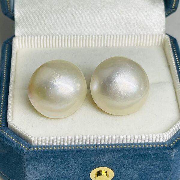 奄美大島 マペパール 南洋パールピアス シンプル 17.5mm 超大粒 本真珠 jewelry pearl パール 直結ピアス 宝石 ルース