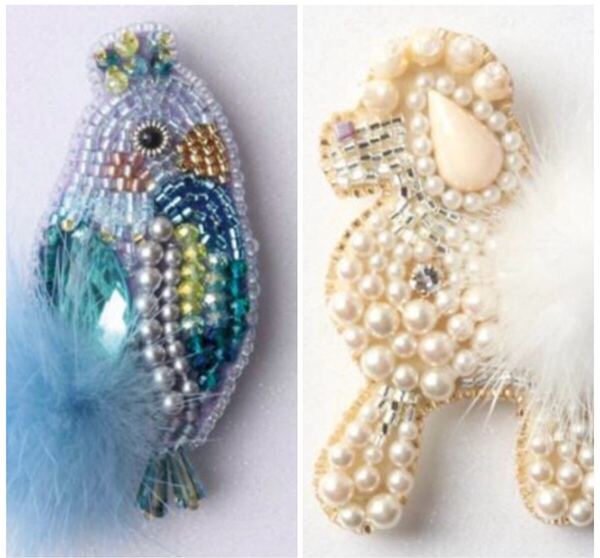 残りわずか【2種まとめて】ファーとビーズで作るお洒落な動物ブローチコレクション ハンドメイド 手芸キット ブローチ 服飾雑貨 新品
