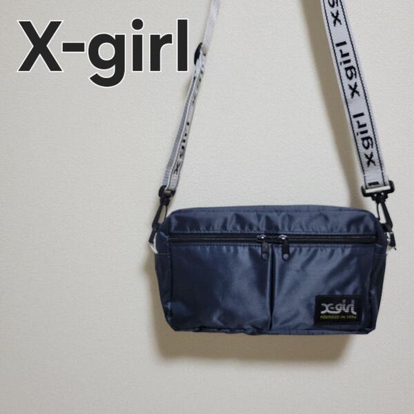 X-girl エックスガール ショルダーバッグ サコッシュ ネイビー