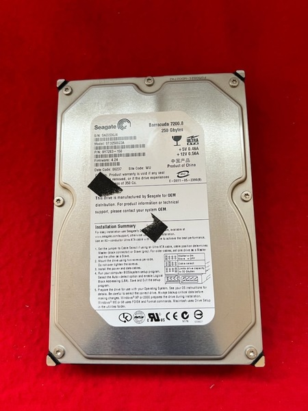 不良返金保証 3.5インチ デスクトップPC用HDD SEAGATE 250GB ST3250823ACE IDE ハードディスク(ab15)