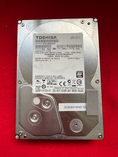 不良返金保証 TOSHIBA 2TB HDD DT01ABA200V 3.5インチHDD SATA (AA33)