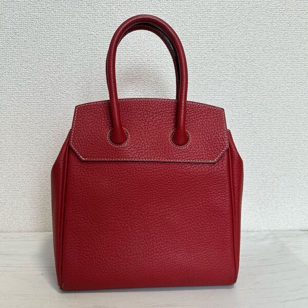 YURIE NITANI ユリエニタニ レディース ハンドバッグ トートバッグ 赤色 レッド ゴールド金具 本革 シボ革 レザー ステッチ 自立式 お洒落