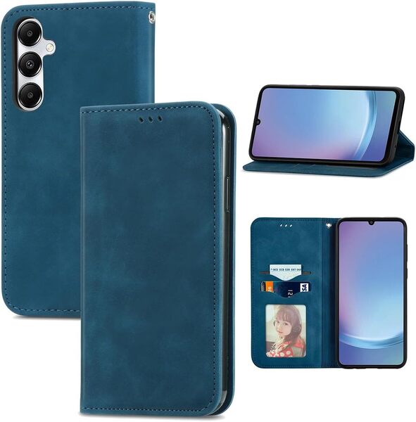 【ケース&ガラスフィルム】Galaxy A25 5G 手帳型ケース ブルー / ガラスフィルム シズカウィル 9H ブルーライトカット