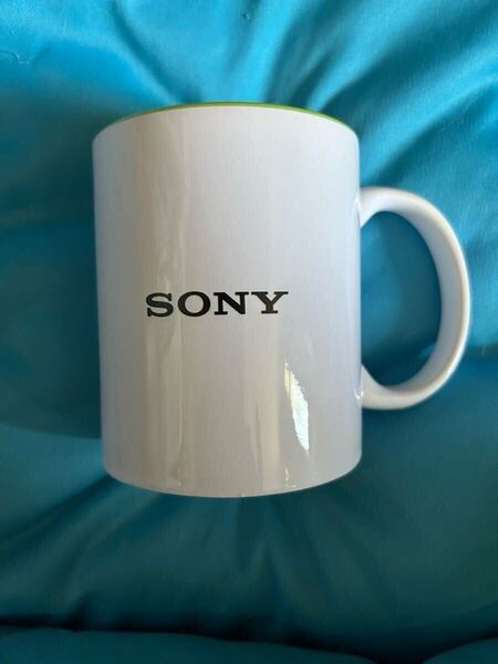 激レア非売品 SONY ソニー バイカラー ホワイト×グリーン 陶器 マグカップ ノベルティ 企業物