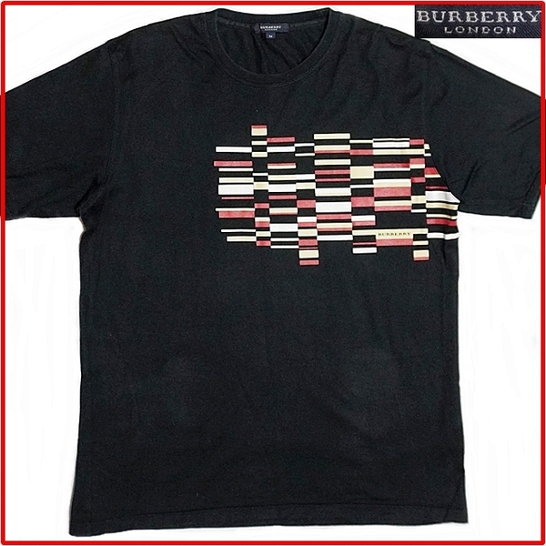 即決★BURBERRY LONDON★メンズM Tシャツ バーバリーロンドン 廃番 ブラック 黒 アウター 綿100% 半袖 日本製 三陽商会