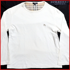 即決★BURBERRY LONDON★メンズM 長袖コットンシャツ バーバリーロンドン 廃番 ホワイト 白 アウター 綿100% 日本製 三陽商会