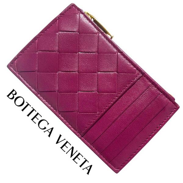 1073 BOTTEGAVENETA ボッテガヴェネタ フラグメントケース パープル系 カードケース コインケース ミニウォレット コインケース