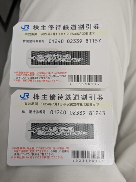 JR西日本 株主優待2枚 有効期限2025年6月末